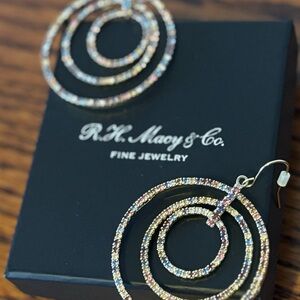 Multicolor Crystal Circle Earrings